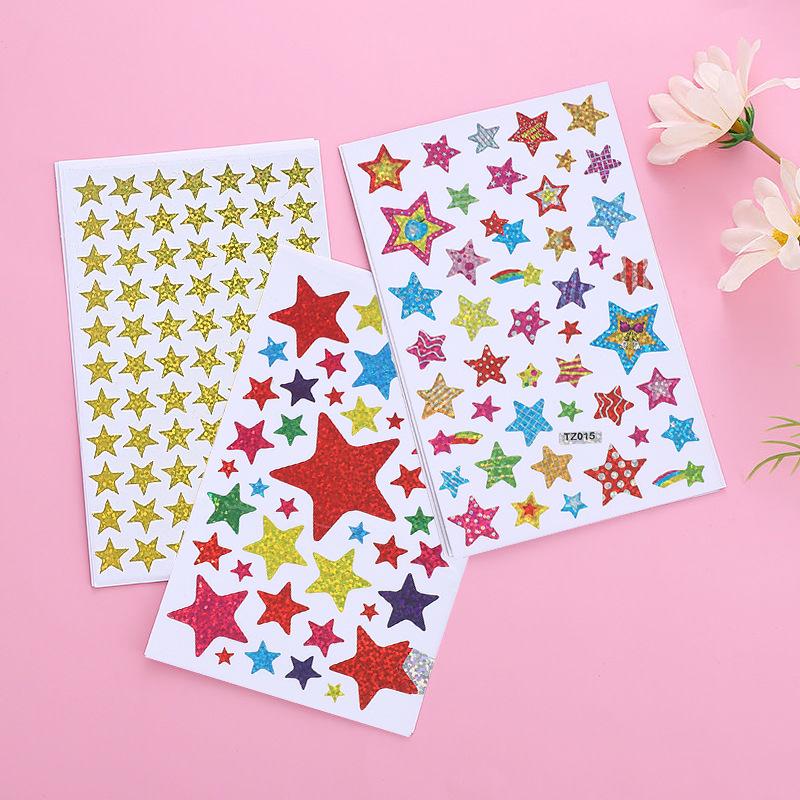 Vibrant Star Laser Stickers for Teacher Rewards & Student Encouragement, Waterproof & Self-Adhesive Labels