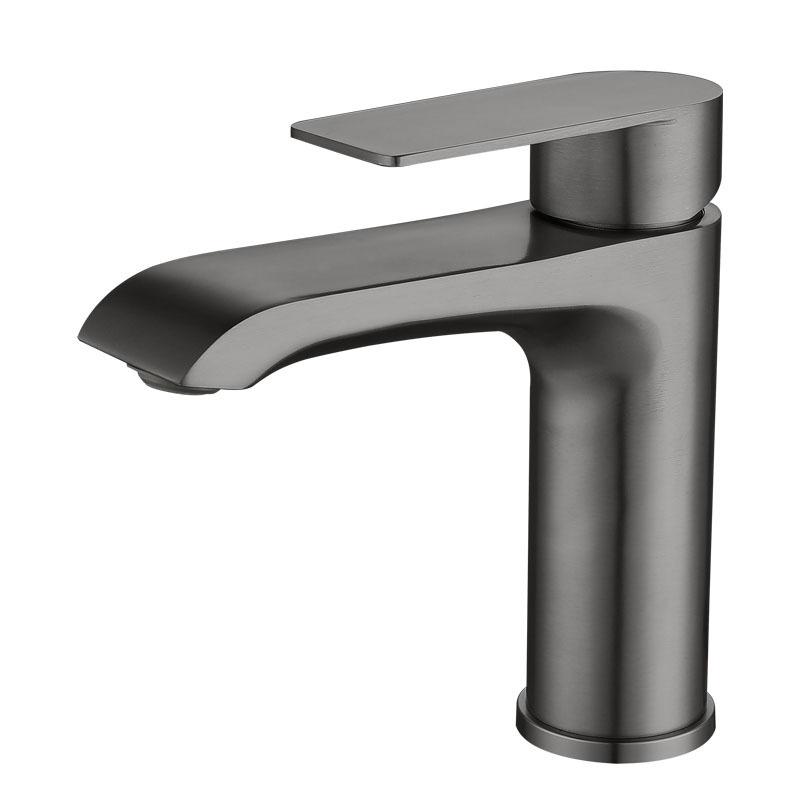Brushed Gold/Grey 304 Stainless Steel Bathroom Sink Faucet Deck Mounted Single Hole Hot And Cold Mixed Water Basin Tap