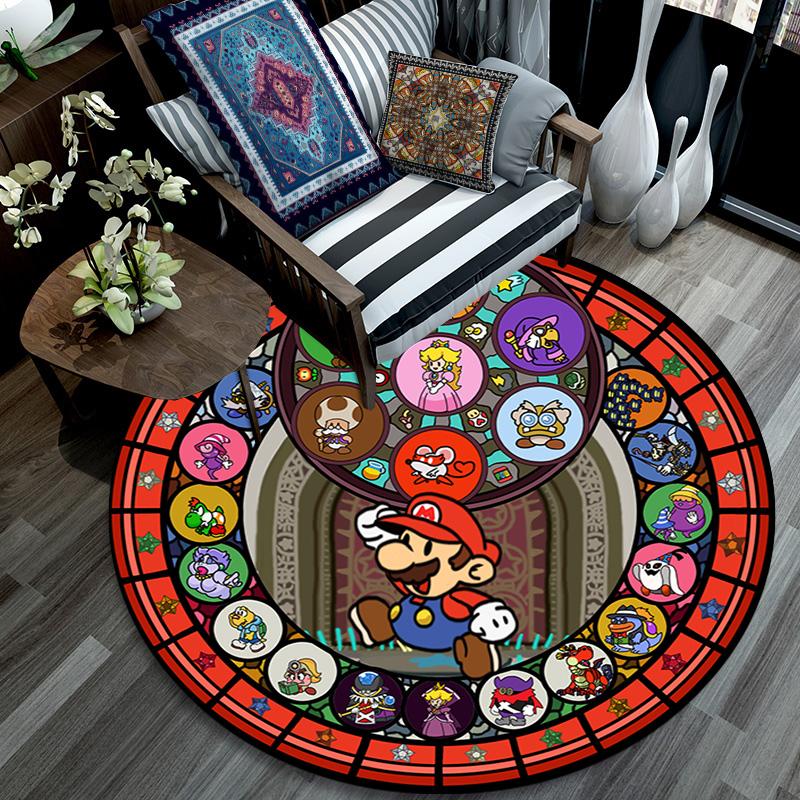 1pc Cartoon Mary Friends Round Area Rug Under Office Chairs Bedroom Living Room Home Decor 80cm x 80cm
