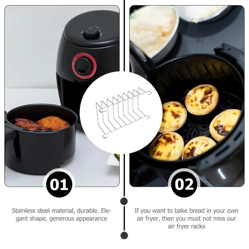 Stainless Steel Versatile Cooking Rack Use As Toast Stand Bread Rack Baking Grid Pizza Plate Grill Pot and Air Fryer Tool