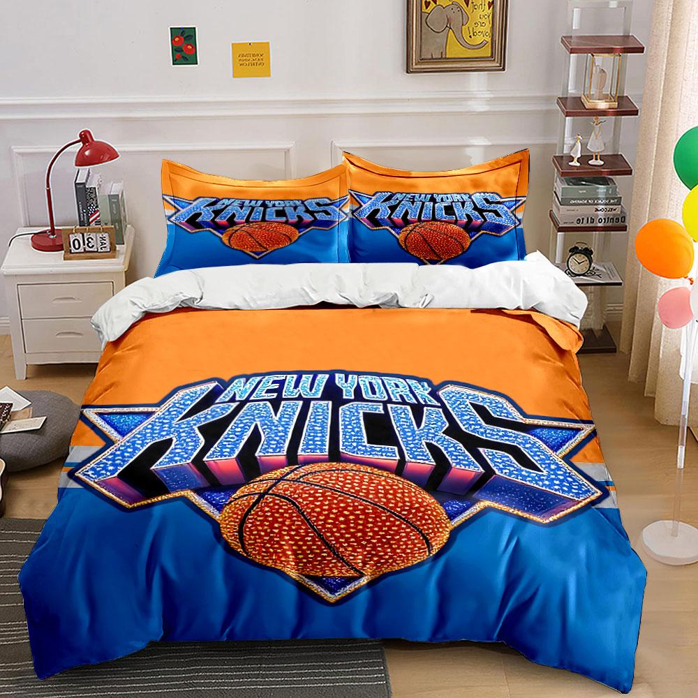 Set Biancheria da Letto Basket New York Knicks Set Copripiumino Copripiumino Federe (1 * Copripiumino 2 * Federe, senza piumino)
