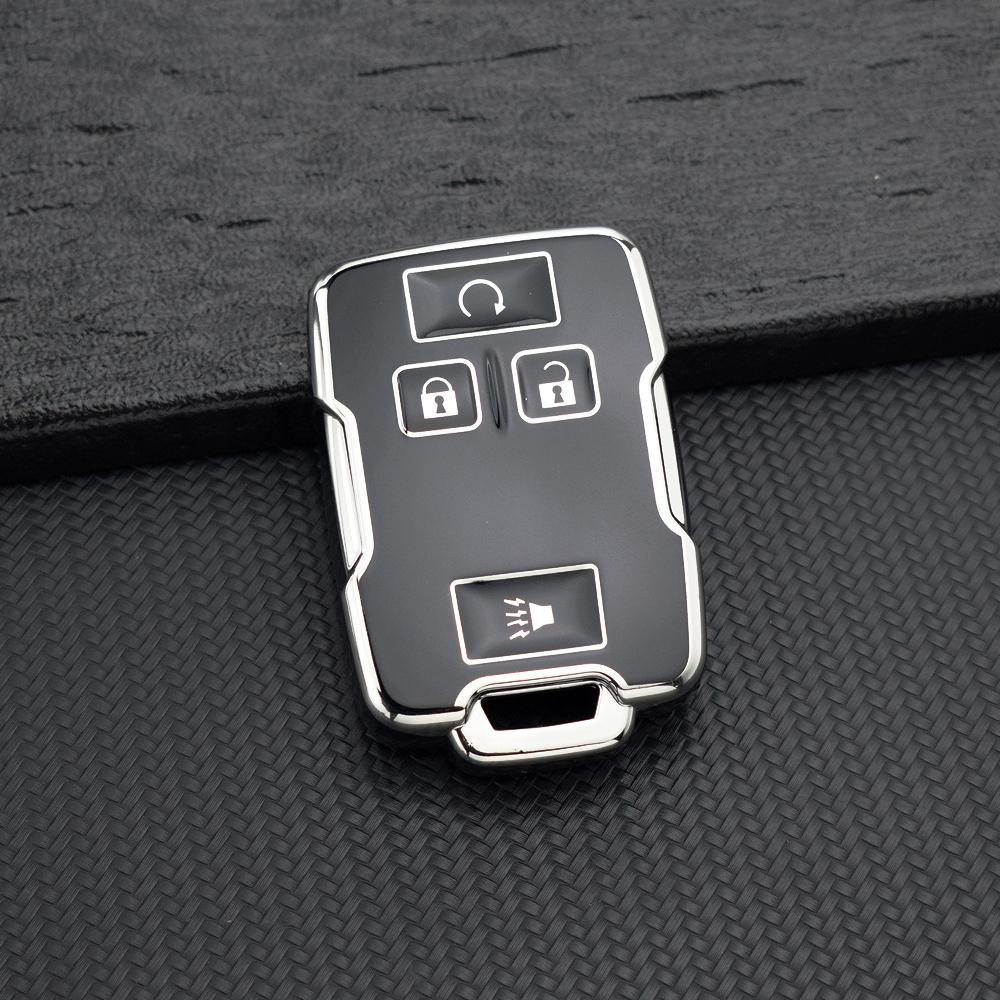 

TPU Car Key Case for Chevrolet Silverado SUBURBAN Colorado GMC Sierra Canyon 4 Buttons Soft Full Cover Key Protector Accessories