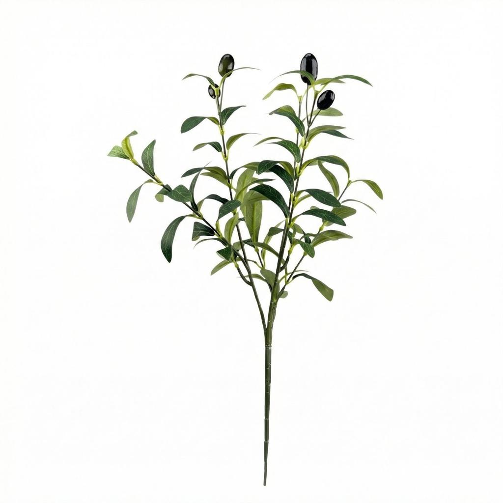 Simulated Olive Leaves With Fruit Tree Branches And Leaves, Flower Arrangement, Living Room Decoration, Plants, Artificial Flowers, Green Plants 1pc