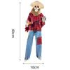 Animated Halloween Decoration Posable Toy Plastic Skeleton Halloween Decor Haunted House Decor With Movable Joints Lighting Eyes