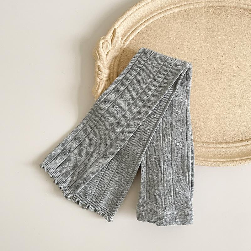 Spring Autumn Warm Girls Leggings Solid Color Cotton Baby Pants Ruffle Pantyhose Girl Leggings Children Trousers S