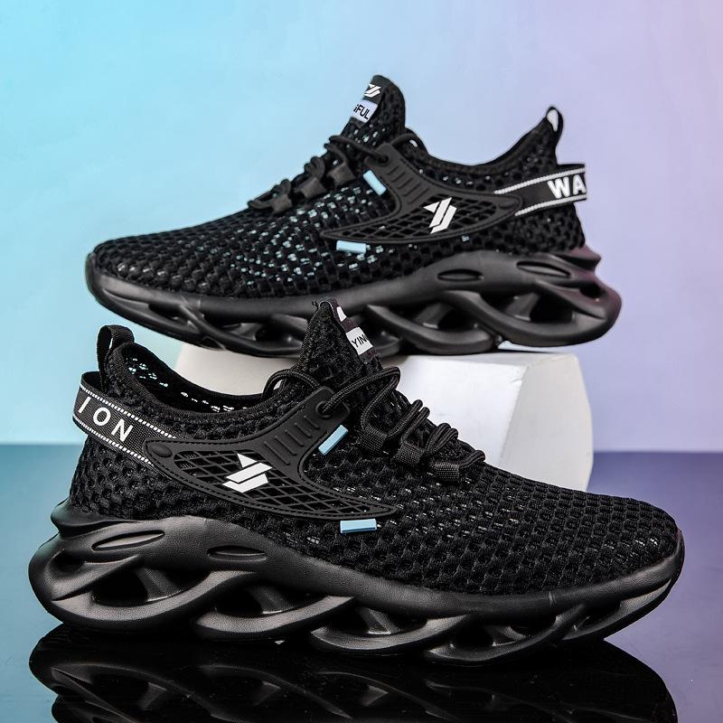Mesh Shoes, Summer Sports Flyknit Shoes, Casual Men S Shoes, Mesh Fabric Breathable Casual Dad Shoes 39