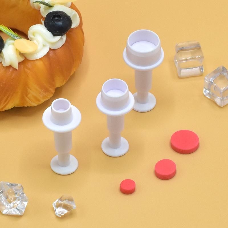 Round Flower Sugarcraft Fondant Cutter Plastic Heart Cake Mold DIY Fondant Cake Decorating Tools Plunger Paste Sugar Craft Die