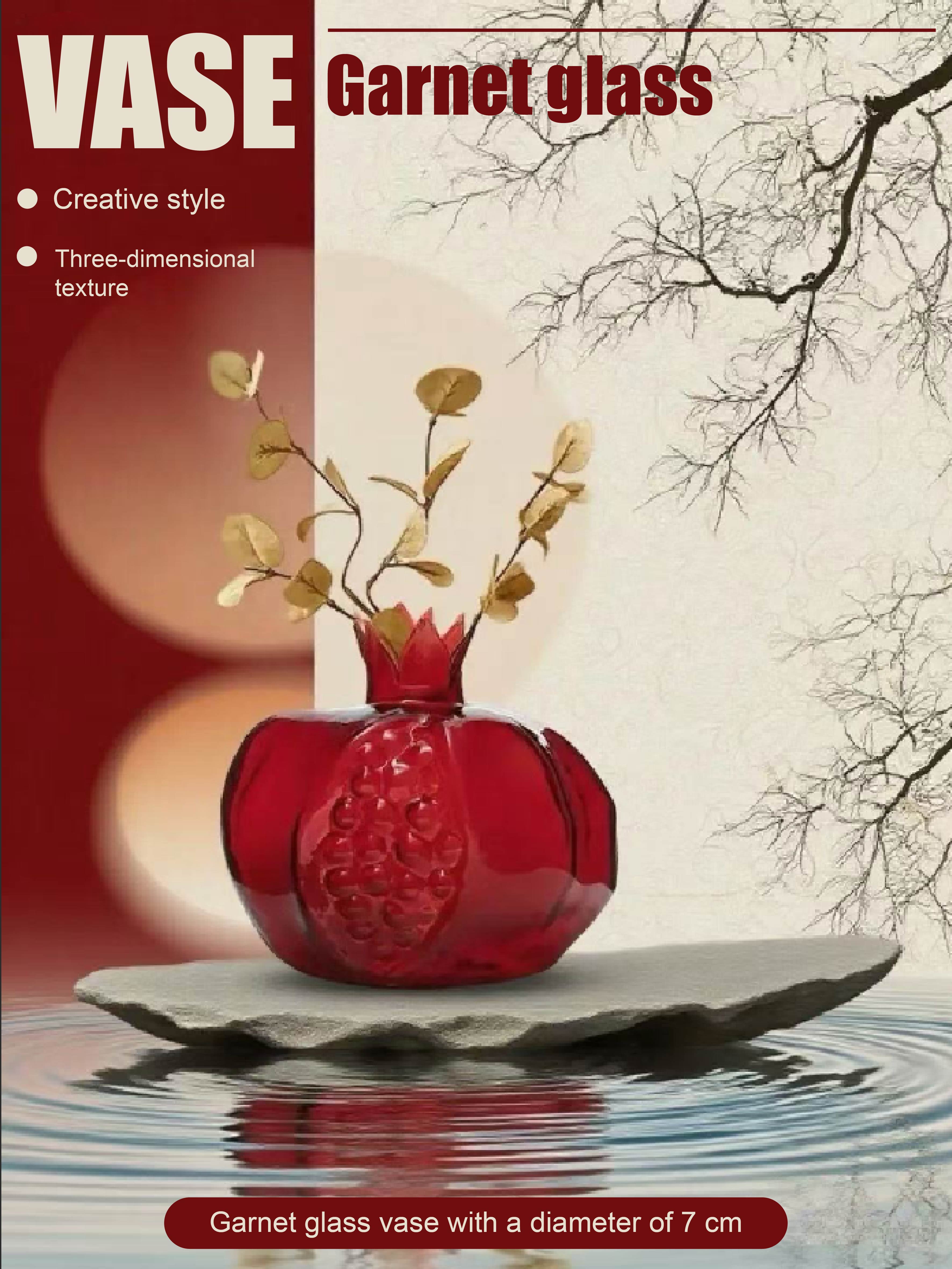 

Креативная ваза из гранатового стекла в форме граната (Диаметр 7 см) Option1 красный