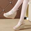 Summer Womens Casual Sandals With Thick Sole And Velcro Closure For Comfort And Height