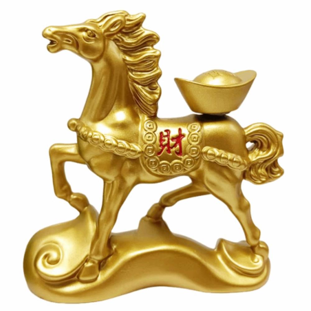 Chinese Style Rotating Ingots Horse Statue Gold Traditional Running Horse Ornaments Exquisite Unique Retro Pony Sculpture