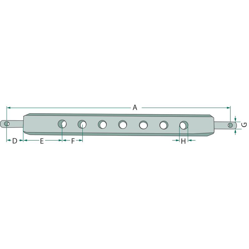 Field boom length 930mm width 80mm 7 holes category 2 trailer hitch DB060