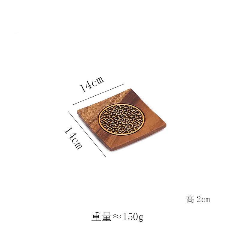 Chinese Retro Style Solid Wood Tea Tray Water Storage Tank Holder Portable Tea Tray Purple Clay Teapot Tea Tray Teaware