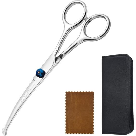 LILYS PET 6.5" Right-handed Pet Round-Tip Grooming Stainless steel Safety Grooming for Dogs and Cats (Curved Scissor)
