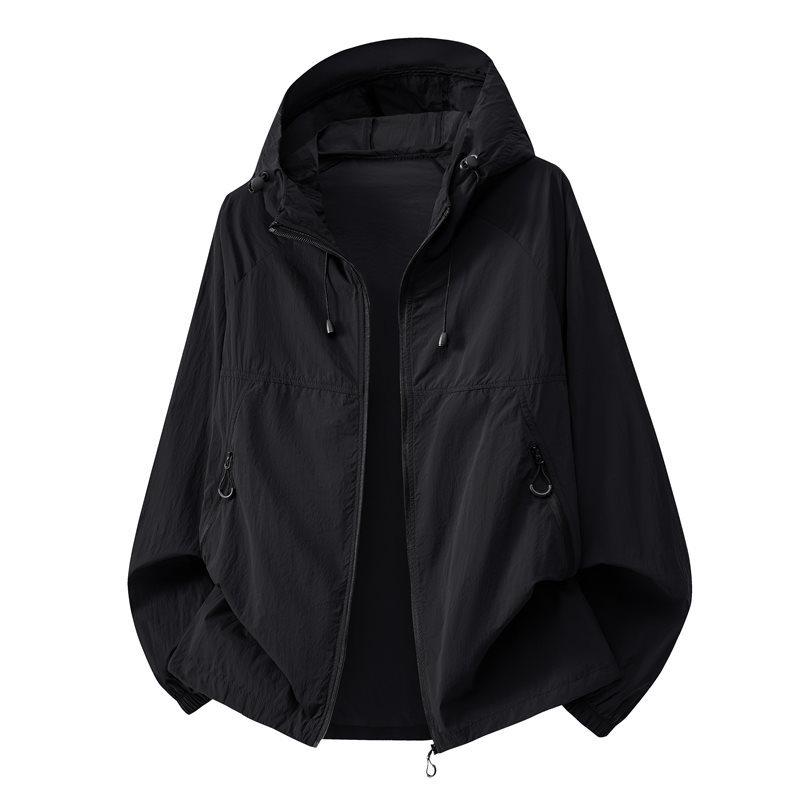 Men's Summer Loose-Fit Color Block Ice Silk Sun Protection Jacket UPF50+