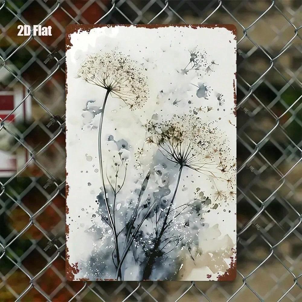 

Vintage Metal Wall Art Dandelion for Living Room