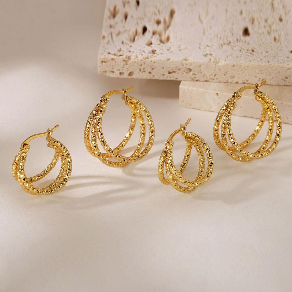 2025 Titanium Steel Twisted Braid Earrings - Light Luxury, New Style