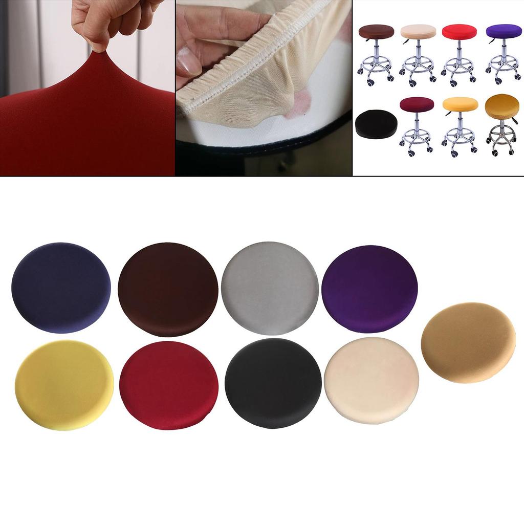 2Pcs Barstool Covers Round Washable Durable Soft Elastic Polyester Stool Slipcover Seat Covers for 12 Bar