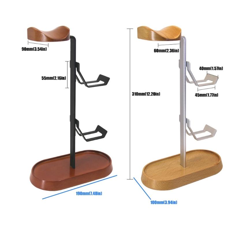 Elegant Wooden Headphone Stand Metal Base eSports Headset Holder For Secure Storage Of Gaming Accessories