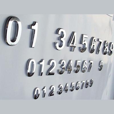 Plated Sticker Plate Sign 5cm Digits Silver Address Modern House Home Decor 1pc New HOT Scutcheon Plaque Number Hotel Door Accessories