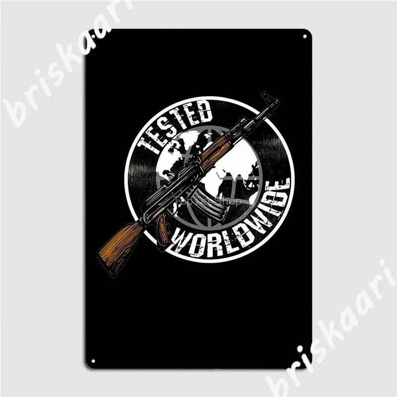 Soviet Kalashnikov Ak-47 Metal Signs Club Party Mural Wall Decor Vintage Ussr Weapon Retro Cccp Tin sign Posters