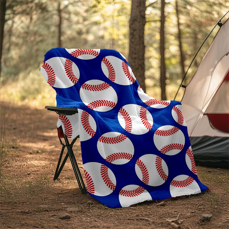 Baseball Theme Printed Blanket - Perfect for Couch, Bed, Travel & Outdoor Use | Machine Washable, Cozy & Durable.