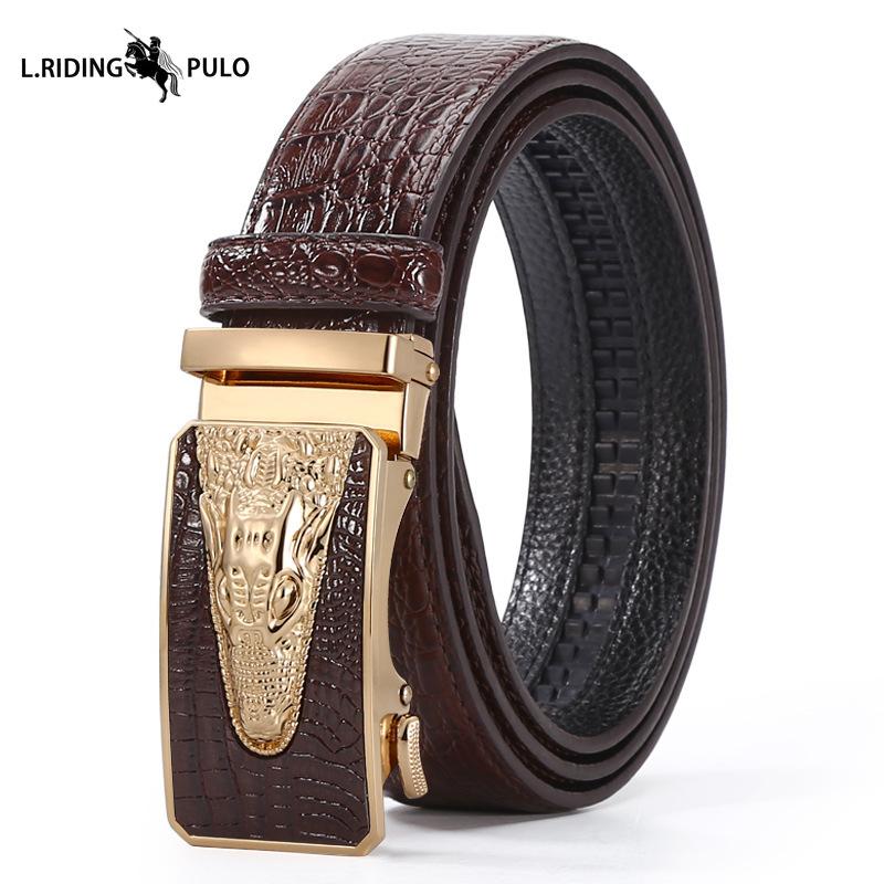 Men's High-end Crocodile Belt Business Fashion Young People Automatic Buckle Belt