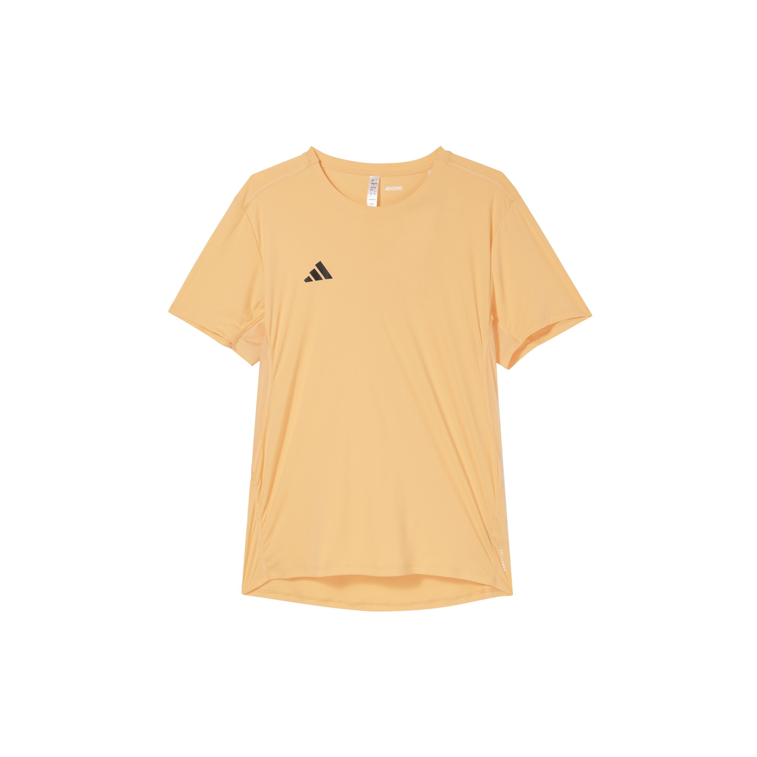 

Adidas Удобная приталенная футболка с круглым вырезом и короткими рукавами с однотонным принтом логотипа, мужские топы, светло-желтый IR7126 S