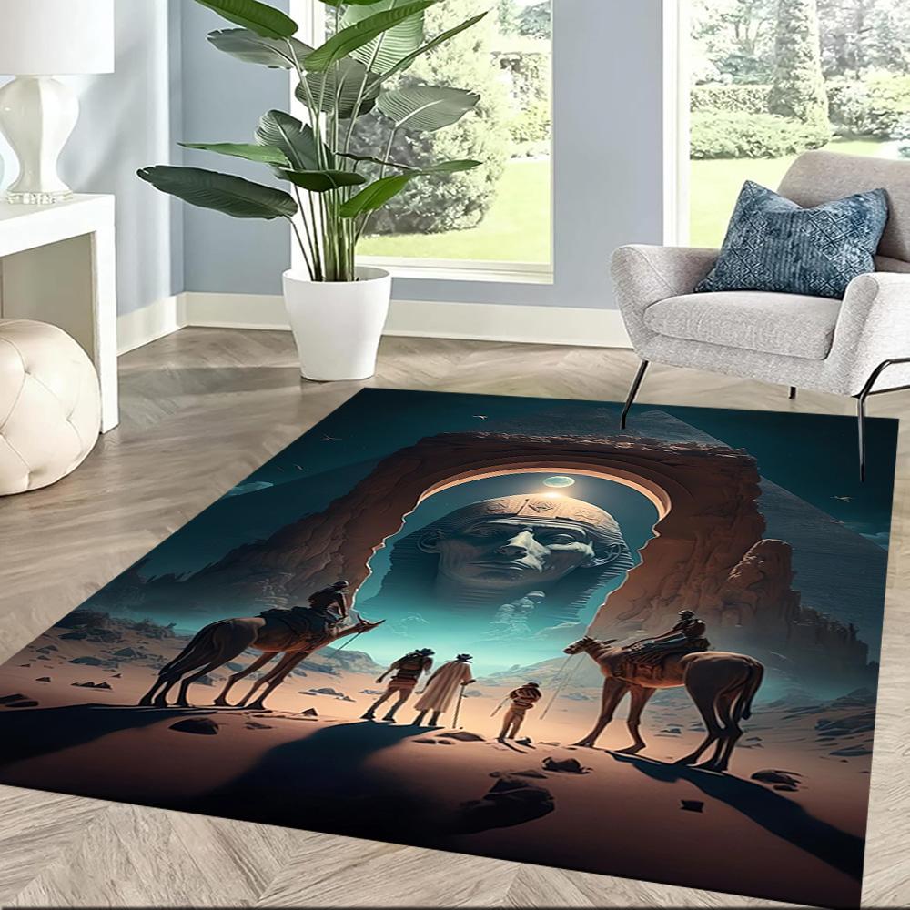 Egyptian Hieroglyphic Design Floor Mats for Living Room, Bedroom and Room Decoration Are Suitable for Gifts.
