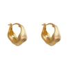 Wind gold irregular brushed rings, ear buckles, earrings, simple temperament, high-end earrings, women