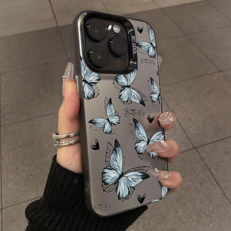 For Redmi Note 13 Pro Case For  Redmi Note 12 11 11S 10S 10 Pro Plus 13C IMD Butterfly & Letter Pattern Laser Phone Cover