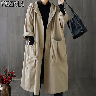 Chaquetas y abrigos con capucha de manga larga para otoño e invierno con estampado de Color sólido informal a la moda para mujer
