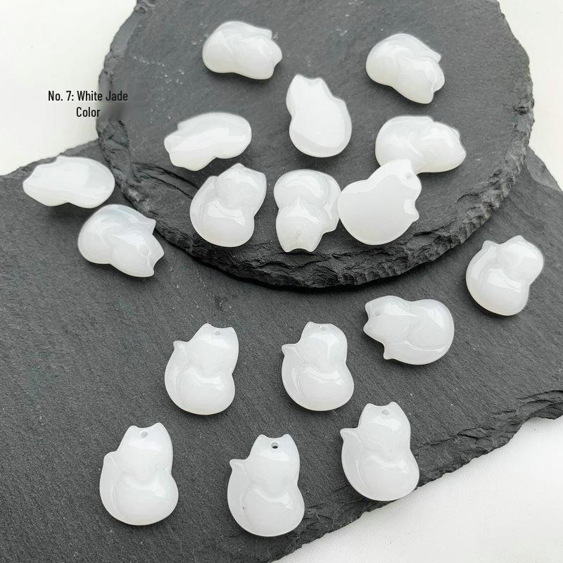 14x18mm Crystal Glass Fox Pendant for DIY Hairpin, Rainbow Hanfu Accessories
