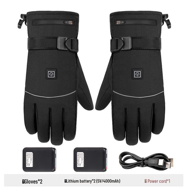 Electric Heated, Windproof, Waterproof Touchscreen Winter Gloves for Motorcycle Riding & Skiing