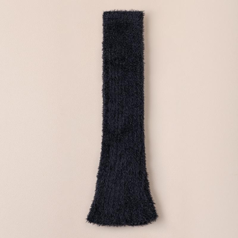 

Women s Fleece-Lined Japanese Style Leg Warmers - Cozy Autumn/Winter Coral Velvet Socks One Size чёрный