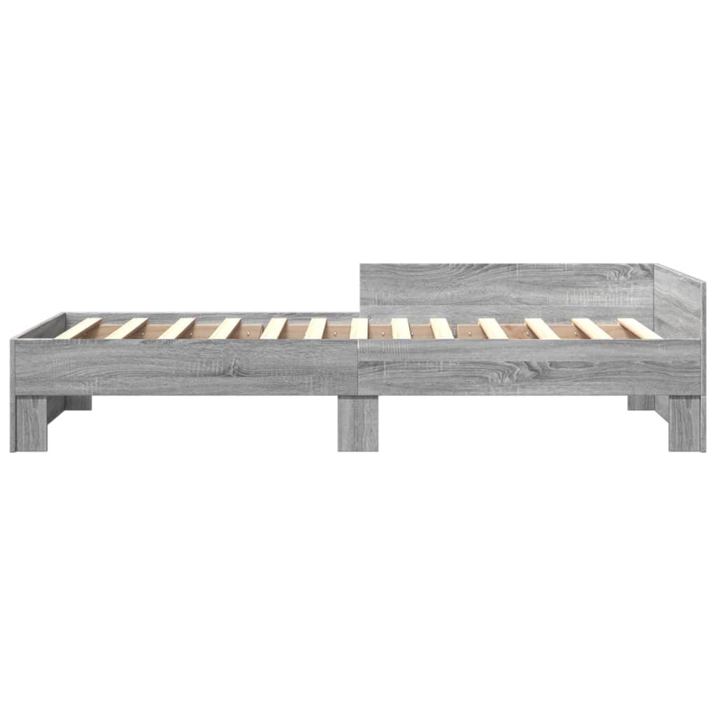 Bed Frame Gray Sonoma 90x200 cm Particleboard