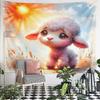 "Sad Lamb Under Bright Sunlight" Pattern Wall Hanging Tapestry Decorative Tapestry Home Decor for Bedroom and Living Room