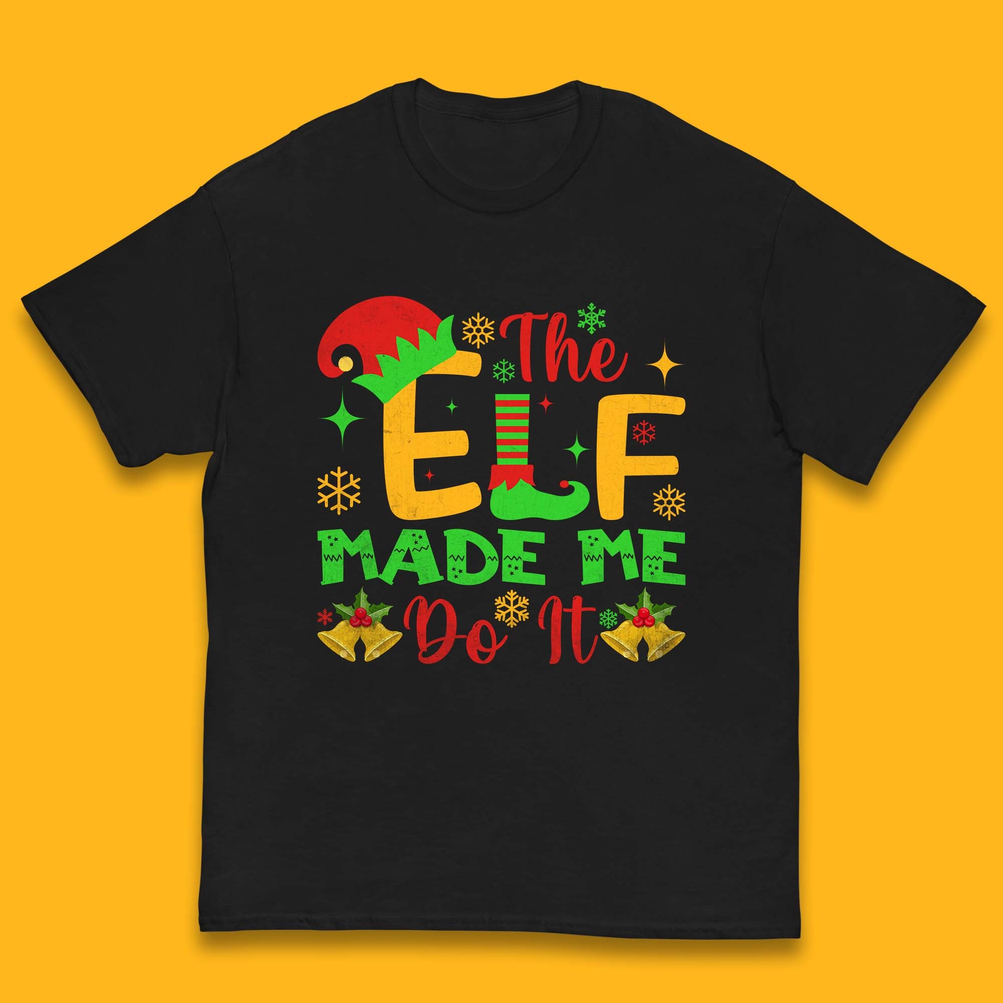 The Elf Made Me Do It Christmas Elf Kids T Shirt 100