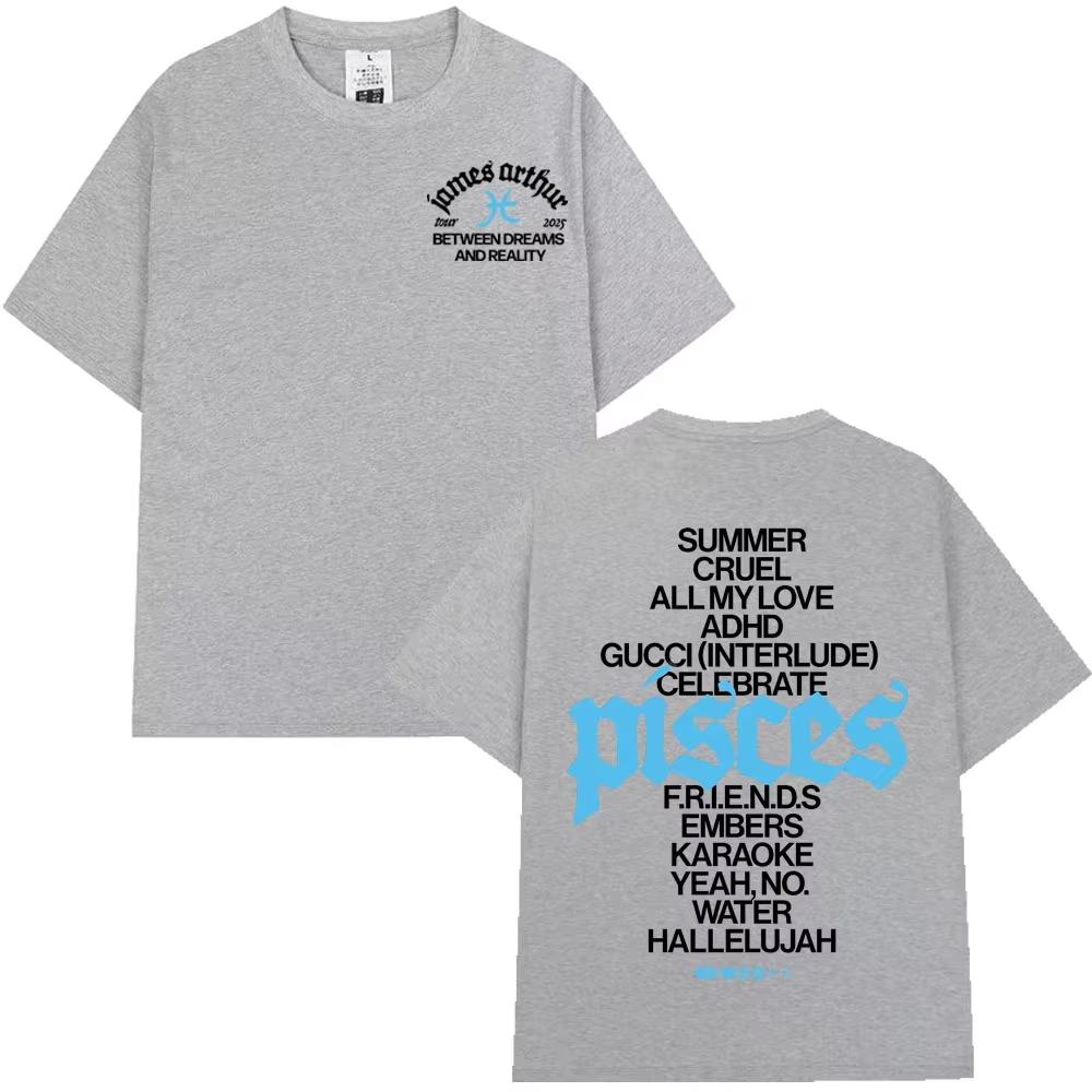 James Arthur The Pisces World Tour Printed TShirt Men Women Fashion Shortsleeved Casual Cotton Springsummer Harajuku Top