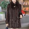 Middle-aged Women's Faux Fur Coat Winter Outerwears Elegant Thick Warm Fur Jackets for Women Clothes