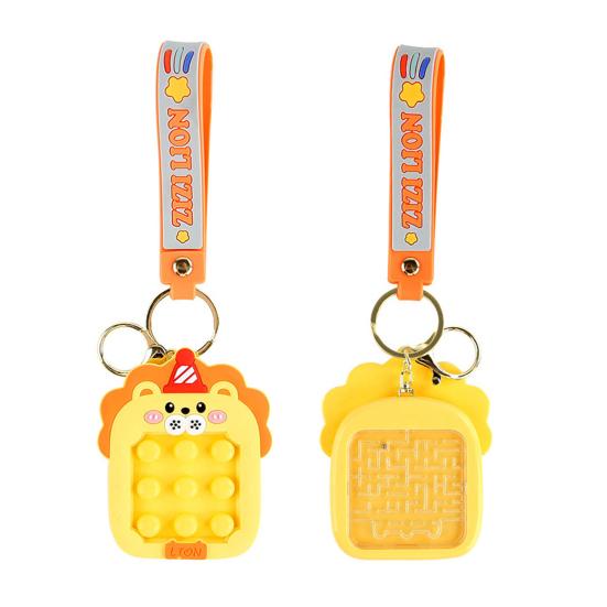 Push Bubble Bead Maze Game Keychain Stress Relief Portable Press Bubble Sensory Fidget Toy Backpack Hanging Decoration Boys Girls Christmas Gifts