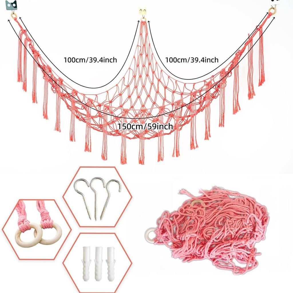 Cross-border Children's Handmade Cotton Rope Doll Storage Hammock