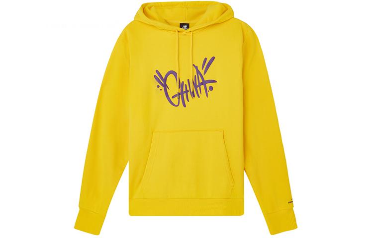 New Balance Lifestyle Graphic Sweatshirts Men s Yellow Hooded Moderate Regular AMT03370-YL S