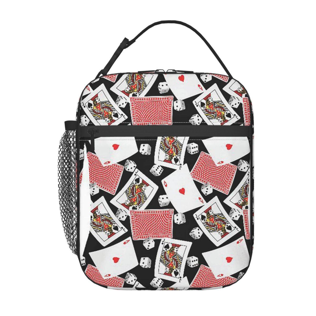 

Poker Pattern Playing Card Insulated Lunch Bag for Women Children Portable Food Boxes Thermal Lunch Box Tote One Size