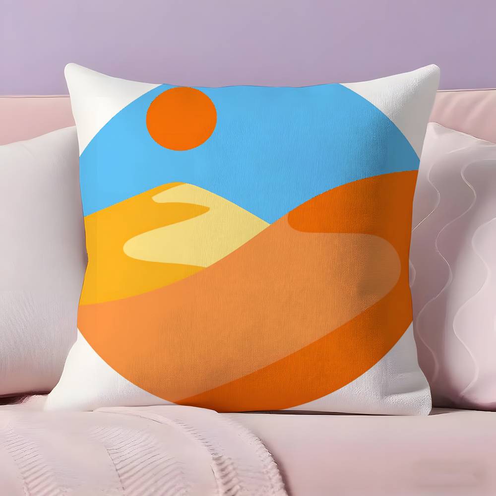 Classic Sunrise Cartoon Pillow Case  Ultra Soft Skin Friendly Fabric Cloud Like Comfort & Concealed Zipper
