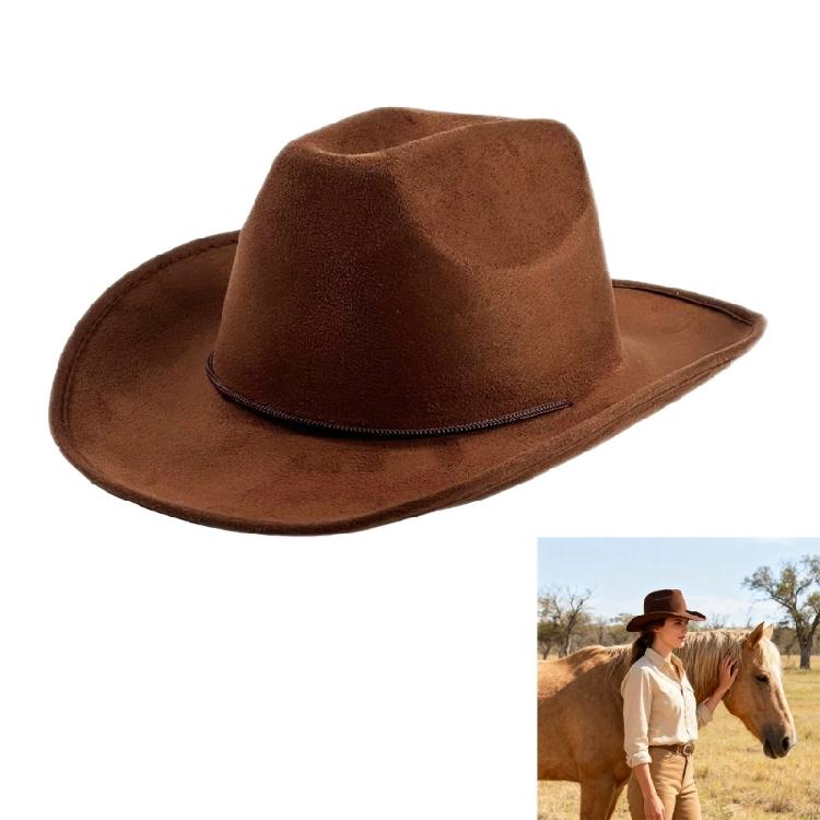 Breathable Cowboy Hats Adjustable Band Adjustable Band Brown Color Western Theme Party Outdoor