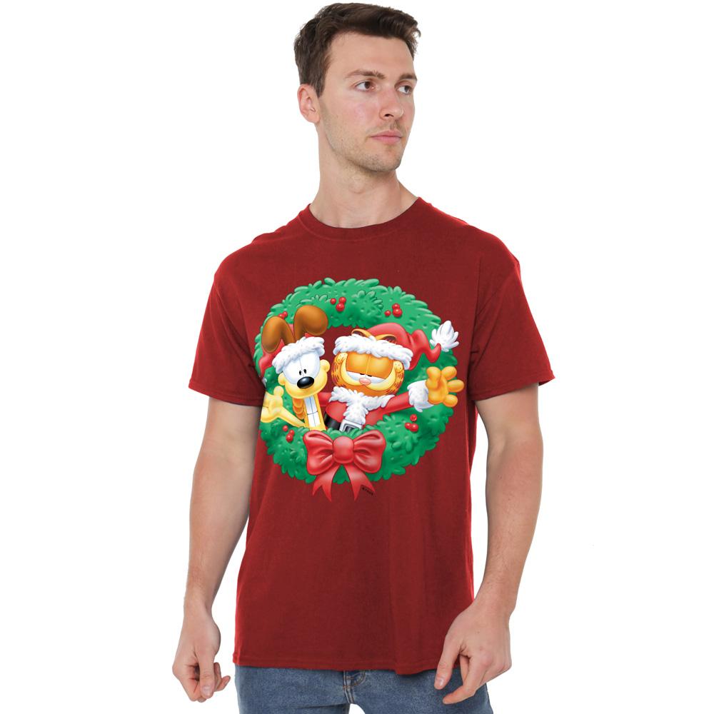 Garfield Mens Wreath Christmas T-Shirt