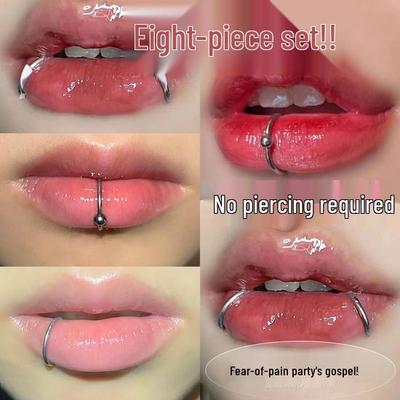 Punk Stijl Roestvrij Staal Nep Lipring – Geen Piercing Nodig!