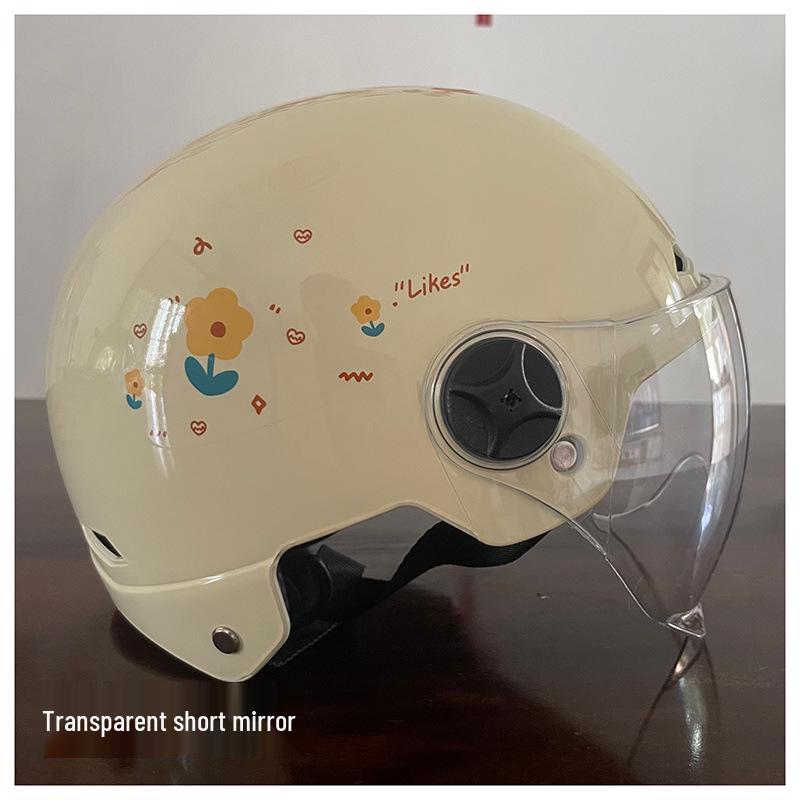 3C Certified Lightweight Sun Protection Unisex Motorcycle Helmet - All Seasons Safety Khaki Floral