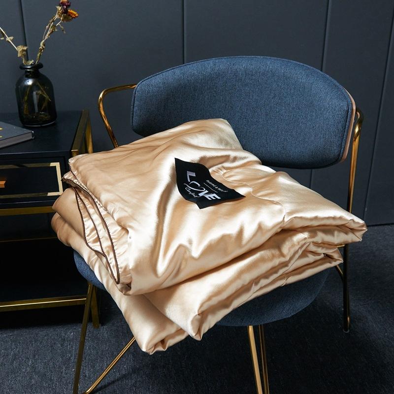 

Floral Ice Silk Summer Quilt Cool Air Conditioner Washed Quilt Single Dormitory Thin Blanket King Size Luxury Bedding 150x200cm 1PC quilt