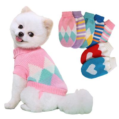 Suéter para cachorros y gatos, ropa cálida para mascotas para perros pequeños, chaleco para Chihuahua, suéter tejido para Bulldog Francés, disfraz de gatito Schnauzer